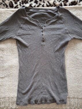 Brandy Melville Ribbed Henley Shirt
